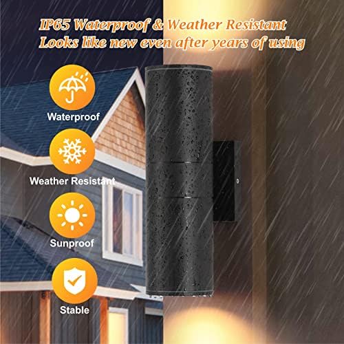 DAKAFUL Outdoor Wall Lights 8 Packs, Integrated LED Cylinder Up Down 12W 2700K Modern Aluminum Light, Waterproof Exterior Light for Porch Patio Door - Image 5