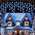 Retisee 65ft Blue White Solar Icicle Christmas Light for Outdoor Decoration by Retisee