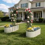 Metal Raised Garden Bed with Trellis for Climbing Plants Outdoor - Image 2