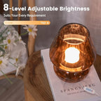 ULAROOM USB Plug-in Vintage Mushroom Lamp Small Bedside Table Lamp with 3 Temperature LED Bulb,Free Dimming Nights Light for Bedroom/Living Room/Entryway/Corner Decor New Home Gift (Golden Amber) - Image 2