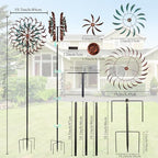 VEWOGARDEN 19" Dia Large Wind Spinner Outdoor with 6 Blades, Metal Kinetic Wind Sculptures & Spinners for Yard, Garden, Lawn Decorations - Image 4