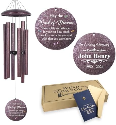 ASTARIN Large Memorial Wind Chimes for Loss of Lover30/36/45inch, Personalized Sympathy Gift Dragonfly Wind Chime, Condolence Gifts for Funeral Loss of Mom Dad by Astarin