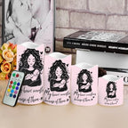 Mom Pattern Flameless Candles Battery Operated Candles with Remote Control and Timers Color Changing Mothers Day Decor Accessories Flickering LED Pillar Candles Set of 4 Cartoon Bat - Image 4