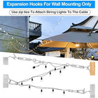 String Light Hanging Kits, 450FT Coated Stainless Steel 304 Wire Rope, Outdoor Black Guy Wire kit w/Expansion Hook, Enough Accessories, Humanized Collocation - Image 4