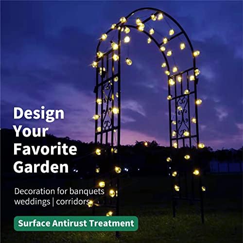 Metal Pergola Arbor, 100" H x 45" W Garden Arch Archway for Wedding Ceremony Party Curved Iron Plants Trellis Stand Use for Outdoor Garden Climbing Plants - Image 4