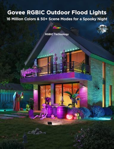 Govee Outdoor Flood Lights 2, RGBIC IP66, Wired 4 Pack - Image 2