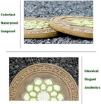Glow in The Dark Round Stepping Stone Set, Outdoor Luminous Lotus Stepping Stone Path Pavers, Home Villa Garden Patio Stones for Decorative Ground - Image 6