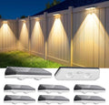 Solar Fence Lights Outdoor, 8 Pack 3CCT & RGB 13 Colors Fence Lights Solar Powered Ultra-Bright LED Lens Waterproof Outdoor Solar Lights for Fence, Backyard, Railing, Patio, Wall, Step, Deck by UGDLUCK