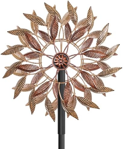 63.8" H×13.5" W Metal Garden Wind Spinners Pinwheels Outdoor by KHayRovies