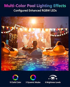 Vangue Premium Rechargeable Submersible Lights, 3 Lighting Modes LED Pool Lights for Inground Pool, IP68 Waterproof, Brightness Adjustable, Also Suitable for Hot Tubs, Showers, Ponds - Image 3