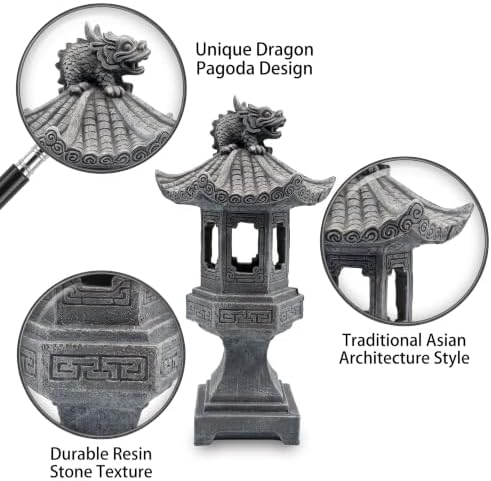 Japanese Resin Pagoda Lantern Garden Statue - Image 6