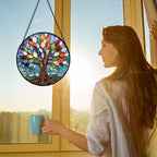 Colorful Tree of Life Stained Glass Window Hanging Suncatcher Gifts 12" - Image 3