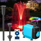 POPOSOAP Pond Pump with LED Lights, 660GPH Submersible Pump RGB Pond Filter System with Adjustable Height & Water Flow for Garden Pond Fish Tank Day & Night Pond Decoration -P1104D by POPOSOAP