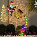 Christmas Santa Solar Kettle Light, 2PCS Waterproof Santa Solar Garden Lights Outdoor, Cute Santas Solars Watering Can Cascading Light LED, Novelty Santas Solars Christmas Decorations Night Lights - Image 7