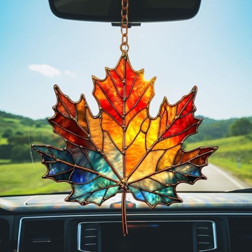 Rainbow Maple Leaf Acrylic Suncatcher - Image 5