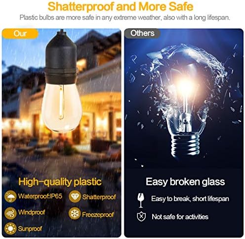 SUFEIMAS Outdoor String Lights Waterproof 100FT Commercial for Patio Market - Image 3