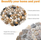 River Rock Stepping Stones Outdoor for Garden Walkway, 10 inch Diameter 5 Pcs Round Shape Paver Step Stones Polished Pebble River Stone Mat for Yard Lawn Patio Pathway Walk Way - Multi-Color - Image 4
