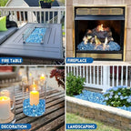GasSaf 1/4 Inch Pacific Blue Fire Glass Reflective Tempered Fireglass, 20 lb - Image 4