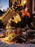 Christmas Solar Kettle Lights,Solar Santa Claus Watering Can Light，B(Warm) by Unknown