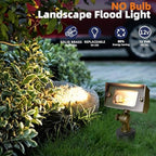 COLOER Cast Brass 12V Flood Light, Low Voltage Flood Light Outdoor with Adjustable Knuckle Mount, Without Bulb, Waterproof Landscape Lighting of Outdoor Wall, Garden or Yard (12-Pack Without Bulb) - Image 2