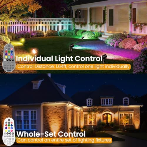RGBW Low Voltage Landscape Lighting Kit, Outdoor Spotlight 8Pack - Image 3