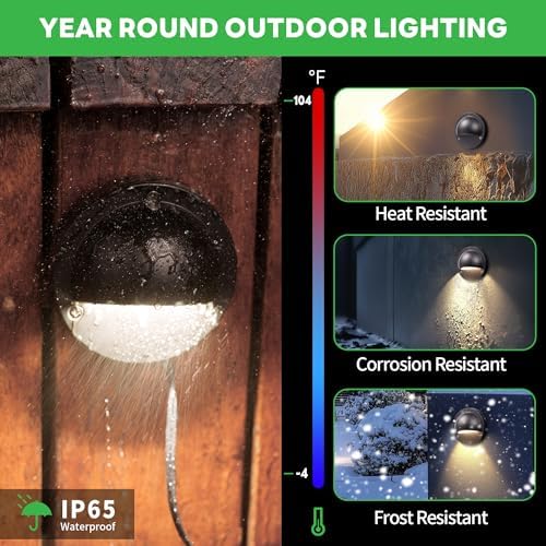 Low Voltage LED Step Lights - 12V Landscape Hardwired Waterproof Lighting, Outdoor Deck Lights 5 Color Temperature Dimmable, Aluminum Black for Wall Garden Fence Handrail 12 Pack - Image 5