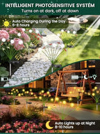 EEW Solar Garden Lights Outdoor 8 Pack 64 LED Swaying Dandelion Bee Lights - Image 4