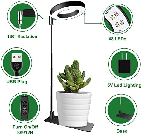 Aokrean Grow Lights for Indoor Plants,Full Spectrum Halo Plant Light 5 Pack - Image 6