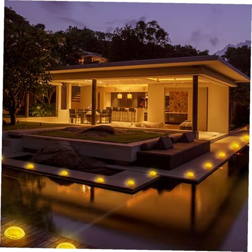 Lurrose 4pcs LED Solar Ground Lamp Outdoor Disc Lighting for Garden - Image 7