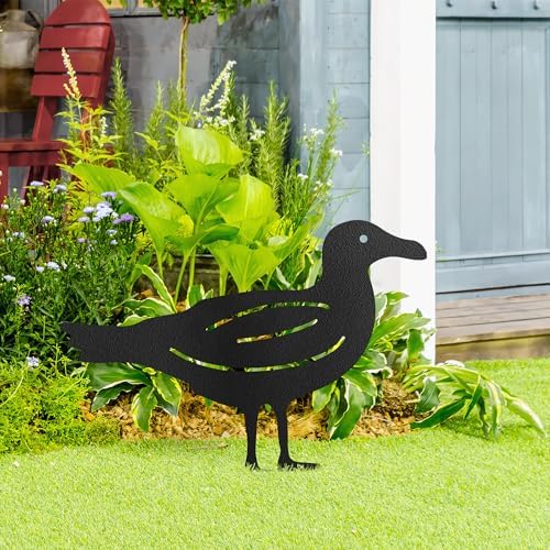 Seagull Metal Garden Stake Decorative, Coastal Bird Silhouette Statues for Yard Art, Outside, Patio, Outdoor Decor, Garden Decorations, Lawn Ornaments - 16" Black - Image 3