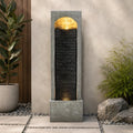 39" Modern Tall Outdoor Water Fountain Vertical Cascading Waterfall Feature by Unknown