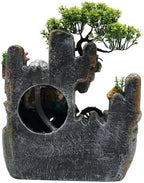 CNCEST Tabletop Fountain, Mini Silent Indoor Outdoor LED Waterfall Fountain Zen Meditation Desktop Simulation Resin Rockery Water Fountain Bonsai Home Decor (Type 2) - Image 7