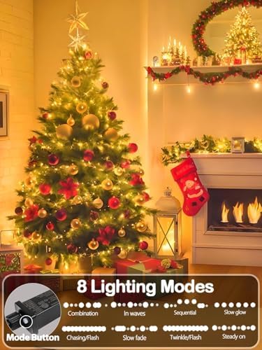 2 Pack Extendable Christmas String Lights Indoor Outdoor 400 LED Warm White - Image 2