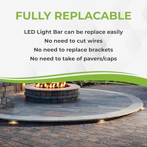 LUMENGY 12 Inch LED Hardscape Light, 1 to 4 Watt Dimmable, 5000K Daylight, 12V, Easy Replaceable Feature, Includes 3 Mounting Plates for Outdoor Paver Steps and Retaining Walls, Black - Image 3