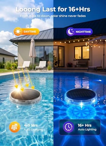 Floating-Solar-Pool-Lights 4 Pack, RGBWW 12 Lighting Modes Remote Control - Image 4