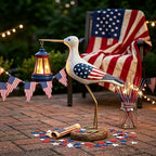 250th Anniversary Decorations,4th of July Decorations Solar Garden Lights,Fourth of July Red White and Blue Seagull Statue Solar Lights Outdoor,Patriotic Decor With Solar Lantern for Independence Day by QZJDDZSW