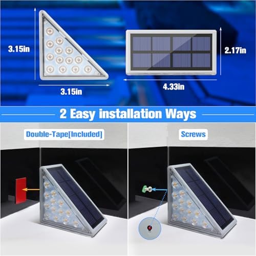 VOLISUN Solar Stair Lights 12 Pack, Solar Step Lights Outdoor Waterproof - Image 6