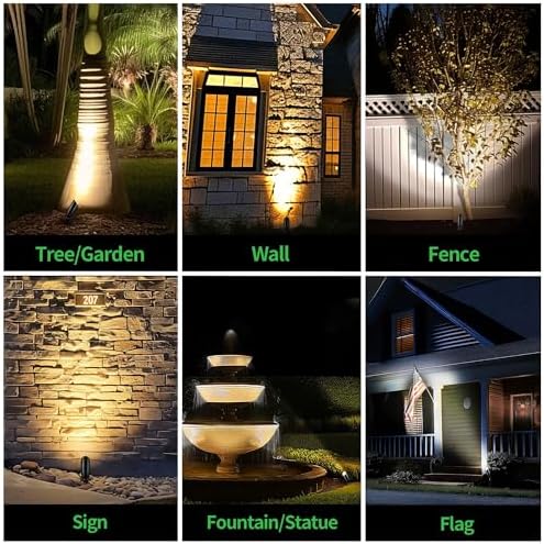 Black LED Outdoor Spotlights, Durable Low Voltage Landscape Lighting, Aluminum Waterproof Uplights for House, Garden, Lawn with 5W MR16 Bulb 4000K 10 Pack - Image 4