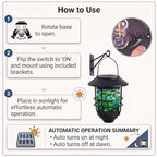 Solar Lanterns Outdoor Hanging Lights Stained Glass Leaves Glass Wall Lantern 2 Pack, Waterproof Decorative Solar Sconce with Wall Mount Kit for Garden Porch Fence Chicken Coop Summer Decor - Image 4