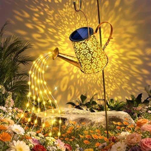 Solar Watering Can Lights:Outdoor Waterproof Metal Led String Lantern - Classic Fariy Hanging Decorations for Garden Pathway Patio - Morhers Day Gifts for Mom Grandma Women Over 40 by Altantagy