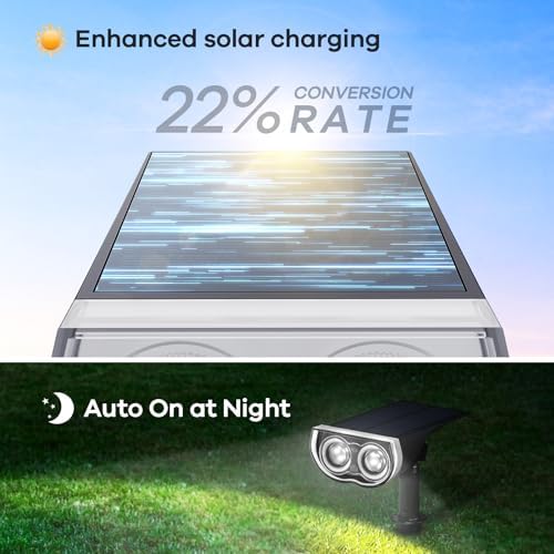 Consciot Solar Spotlights Outdoor, Daylight IP67 Waterproof 2-in-1 Solar Spot Lights, Durable Christmas Decorations Lights for Garden Yard Pathway Driveway Porch Walkway, Auto On/Off, 6 Pack - Image 2