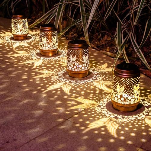 DIBIEECN Birthday Gifts for Women, Solar Lanterns, Hummingbird, 4 Pack by DIBIEECN