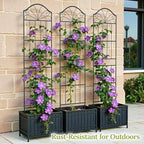 VOXOR Metal Trellis for Climbing Plants Outdoor, 70 * 19.7 Inch Tall Garden Trellis with Black Rustproof Coating, Decorative Rose Trellis for Climbing Roses, Vines, and Flowers, 2 Pack - Image 5