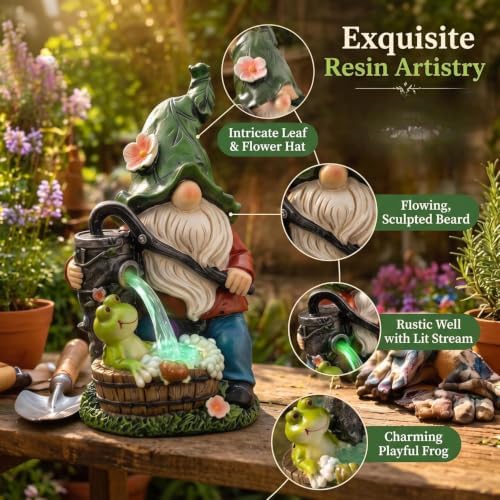 Garden Gnome Solar Light Statue for Outdoor Decoration - Image 5