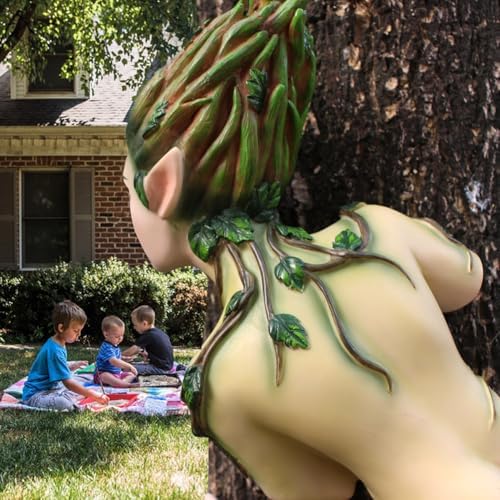 Mystical Tree Hugger Face Sculpture - Breathtaking Courtyard & Garden Ornament for a Whimsical Outdoor Space - Image 6