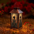 Solar Lantern Stained Glass Black Cat Atomic Outdoor Waterproof Garden Hanging Lantern Solar Powered Lighting Outside Solar Light for Patio Yard Camping, Gifts for Women Mom by Unknown