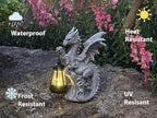 JORAE Dragon Statue with Solar Lantern Outdoor Figurine Home Decor 9.5" H - Image 4