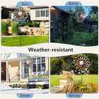 Lariander Wind Spinners Outdoor Metal Large with Stake- 84'' Wind Spinners for Yard and Garden - Windmill for Yard - Ideal Gift Metal Yard Art for Family, Friends, Garden Lovers (Willow Leaf) - Image 6