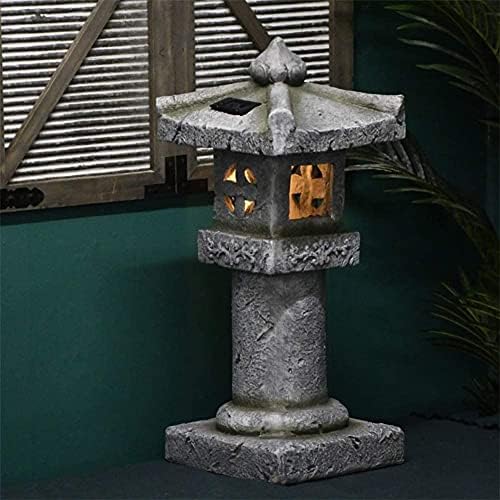 Outdoor Garden Animal Statues Patio Décor, Outdoor Japanese Lantern Statues, Garden Decor Sculptures Villa Courtyard Stone-Like Balcony Creative Zen Landscape Ornaments 26x2 - Image 2