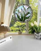 Stained Glass Window Hanging Lily of The Valley Gift for Women 9.8" - Image 4